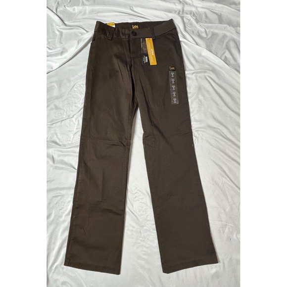 Lee Pants - NWT Lee Modern Series Maxwell Curvy Fit Trouser Pants Brown Coffee Size 6 Long